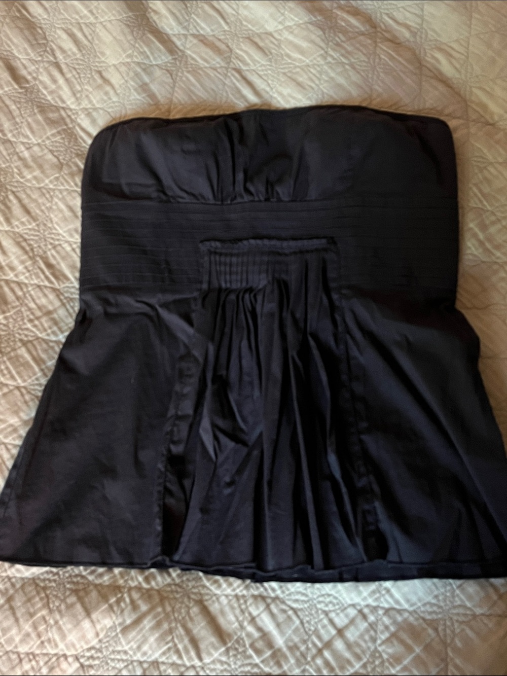 BCBGMaxAzria Strapless Black Pleated Bodice top